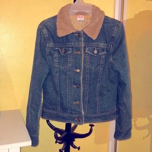 Dark Denim jacket with fur